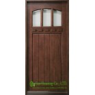 Clear Glass Solid Mahogany Wood Entry door, v groove panel door