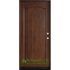 v groove panel Solid Wood Entry Door With Dark Mahogany Finish