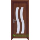 Outward Swing PVC Wood Doors with clear glass