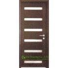 Inward PVC Wood Doors with frosted glass