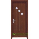 Pre-hung Outward PVC Wood Doors with clear tempered glass