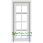 French Type UPVC/ Vinyl Swing Door For  Residential Bathroom, Frosted Glass 