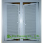 White Color UPVC  Louvered Casement Windows,  Smooth and easy-to-clean surface
