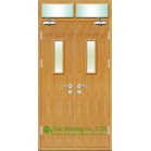Commercial fire rated wooden doors With Glass Panel   