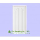 Entry White Color Timber veneer door for residential house, villa, apartment, office, building