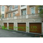 Remote-controlled Galvanized steel Sectional  Garage door For Apartment /Villas, Wood color