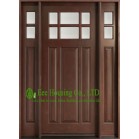 Customized Solid Timber Entry Door With Fixed Sidelites For Villas, Inward opening 