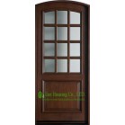 36 Inches Wide Solid Timber Entry Door With Frosted Tempered Glass For Villas, Elegant Entry Door 