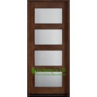 Elegant Style Single Solid Timber Entry Door With Frosted Tempered Glass For Villas/Apartments 