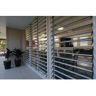 Adjustable Aluminum Glass Louvered windows With Removable Screen / Inbuilt security Jalousie louvre windows For Residential Proj