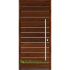 Contemporary Solid Timber Front Doors With Aluminum Strips Design For Apartment Projects